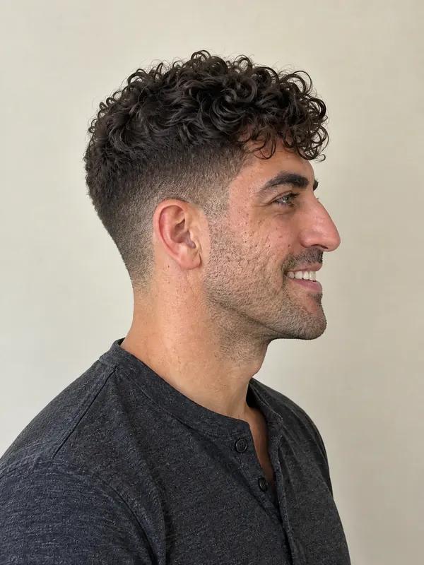 The same fade two weeks later, the sides grown in and the line blurred