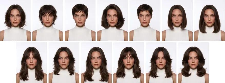 The 13 hairstyles for thin hair on this page, on the same model