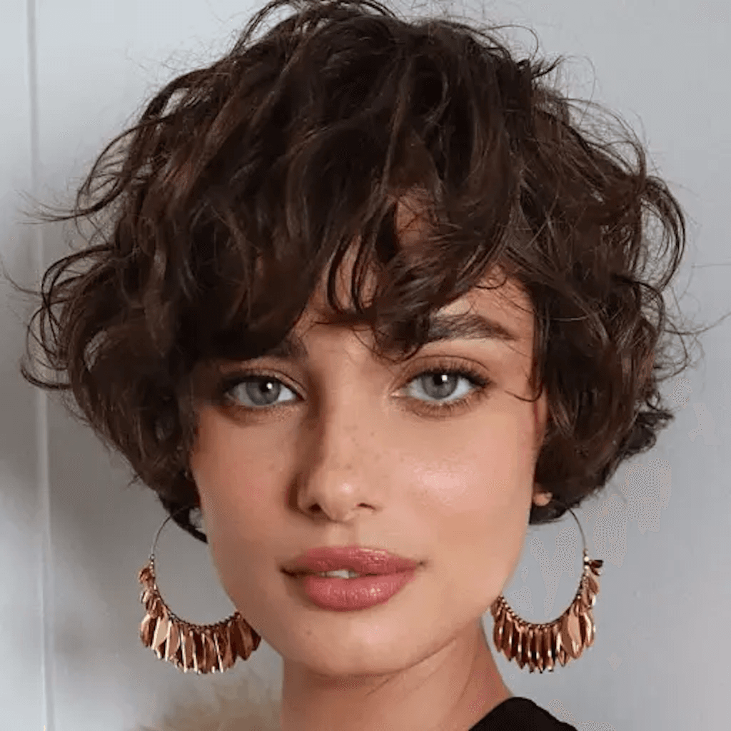Curly Bixie Bob hairstyle