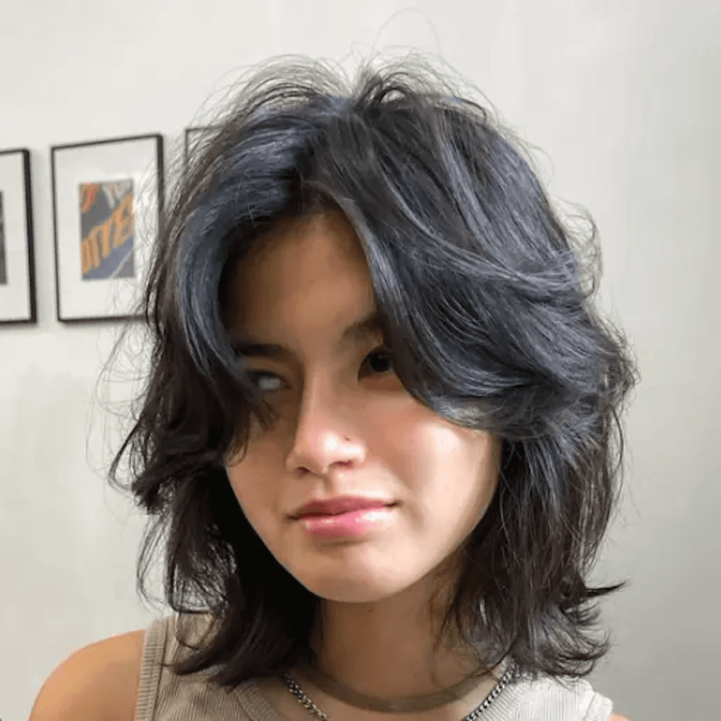 Shaggy Black Waves hairstyle