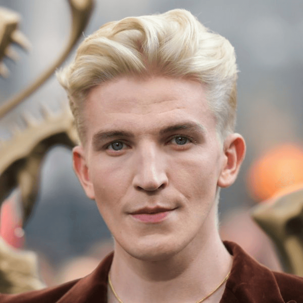 Bleached Swept Back Short hairstyle