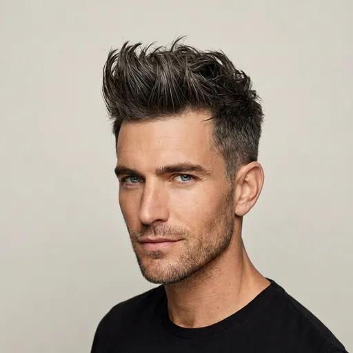 Textured Quiff — recommended for balancing a double chin