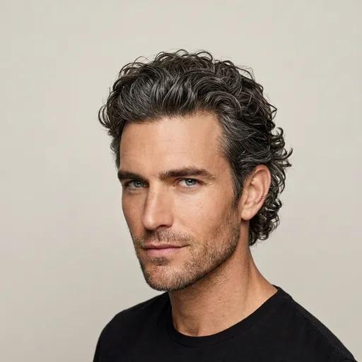 Curly Swept-Back hairstyle