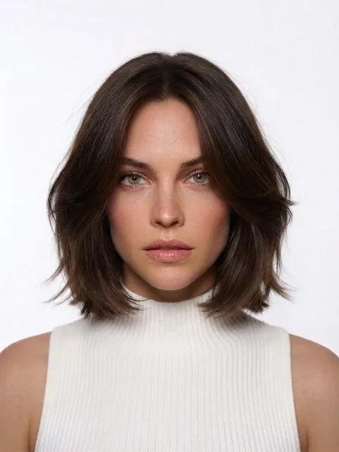 Butterfly Bob, tried on in HaircutAI