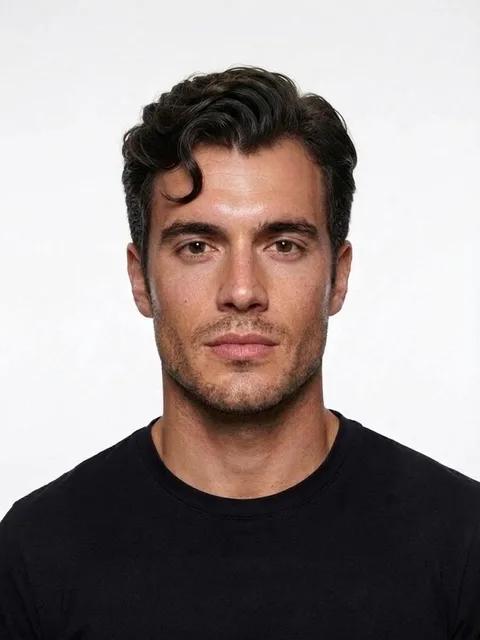 Comma Hair, a haircut for a man with an oblong face