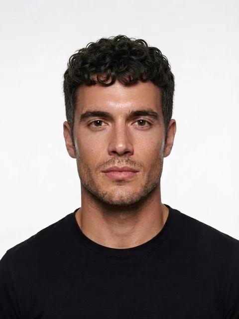 Curly Crop, a haircut for a man with a round face