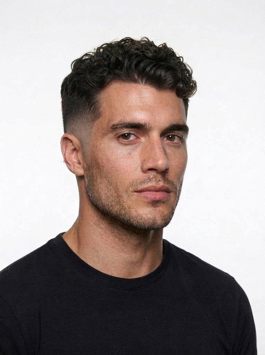 Fade + Curly Top hairstyle