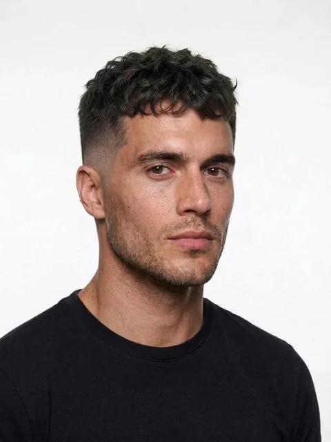 Fade + Textured Crop, a haircut for a man with a square face