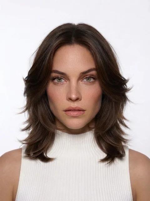 Feathered Layers, a hairstyle for thin hair