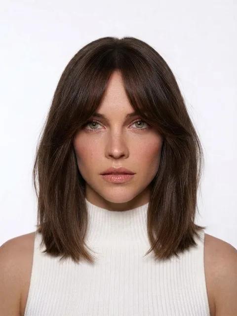 Lob with Curtain Bangs