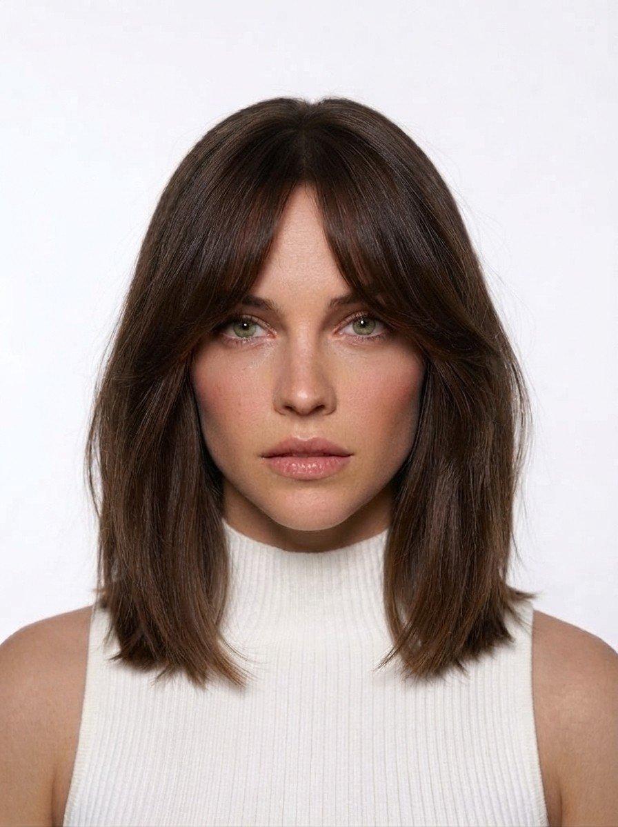 Lob with Curtain Bangs hairstyle
