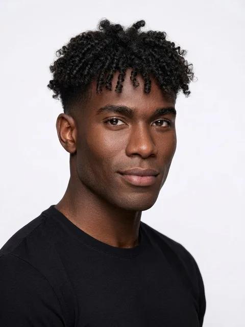 Men's Twist-Out, a haircut for a man with an oblong face