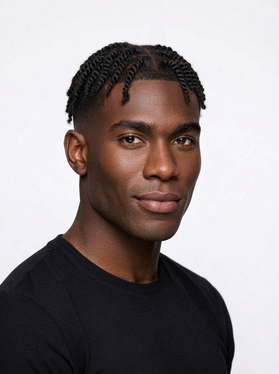 Twists with Fade hairstyle