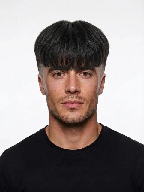 Two-Block Cut, a haircut for a man with a round face
