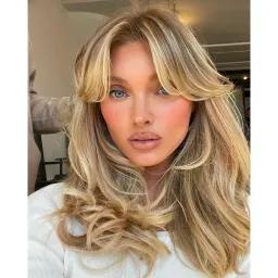 Blonde Curtain Bangs