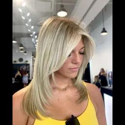 Face-Framing Layers with Curtain Bangs