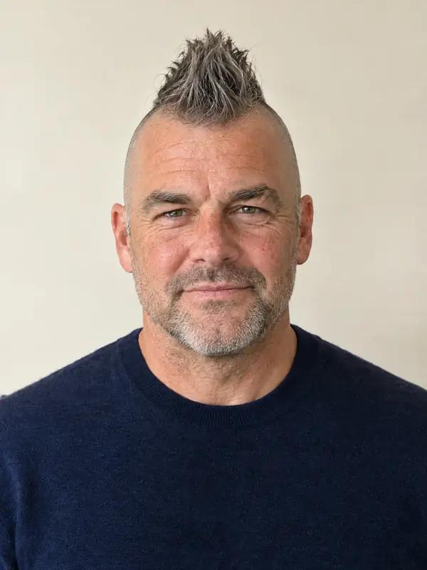 The same man with a mohawk