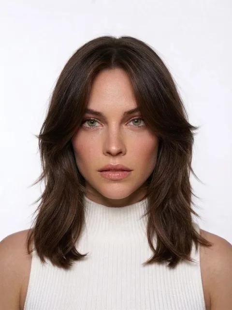 Face-Framing Layers, a hairstyle for a cowlick
