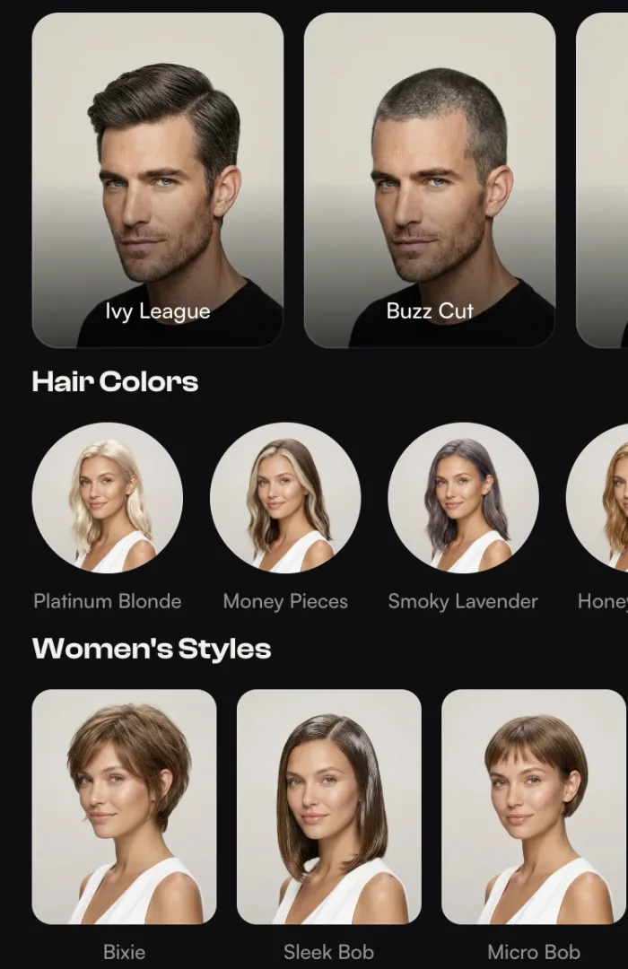 Browse hairstyle catalog